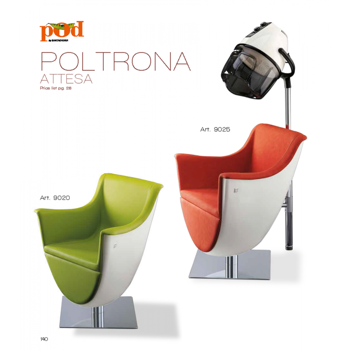 Καρέκλα Κομμωτηρίου Pod Poltrona Attesa Vezzosi